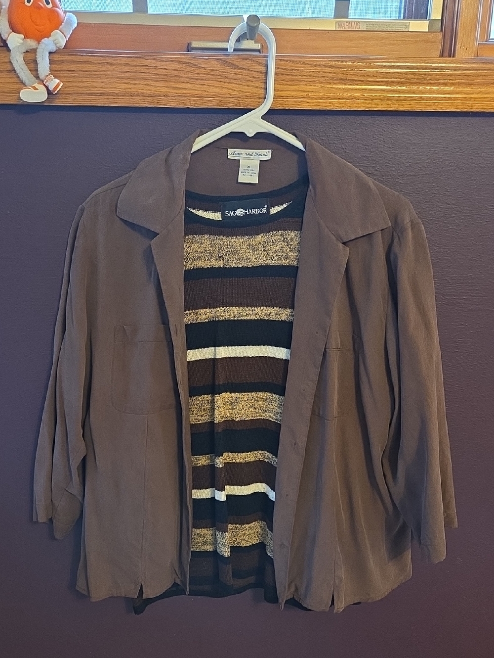 Anna And Frank Brown Open-Front Blazer